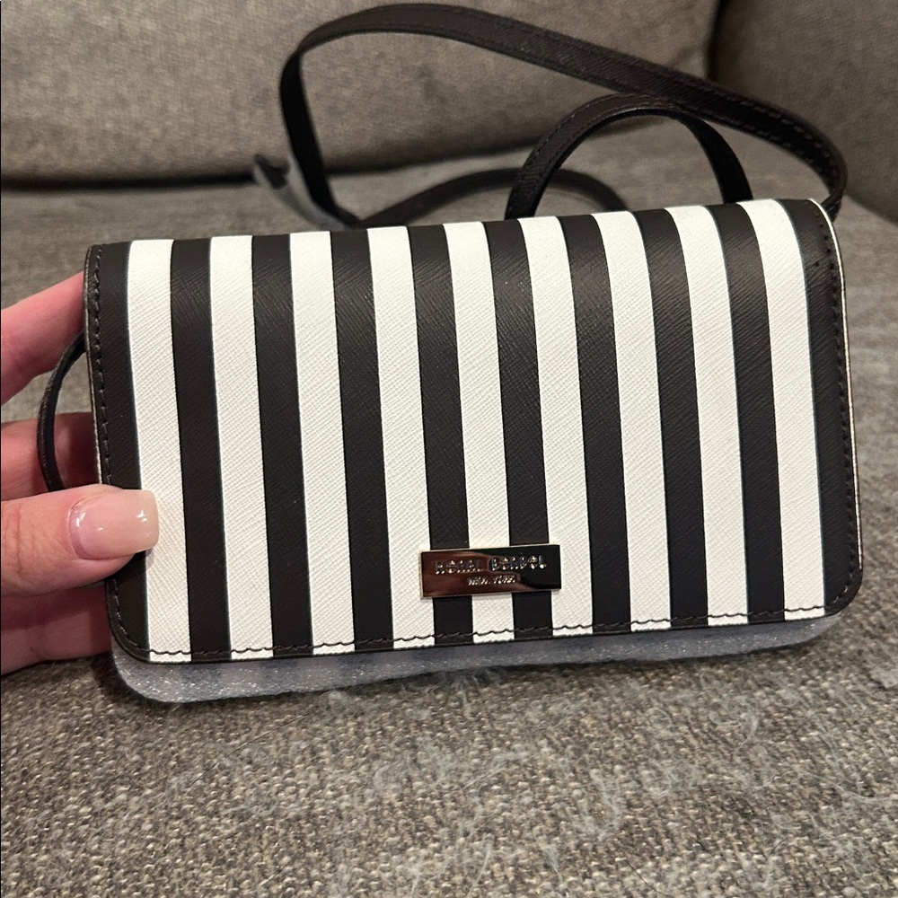 henri bendel Pink Pearl Stud Crossbody & Black White Stripe Crossbody Duo - Picture 8 of 12